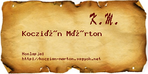 Koczián Márton névjegykártya